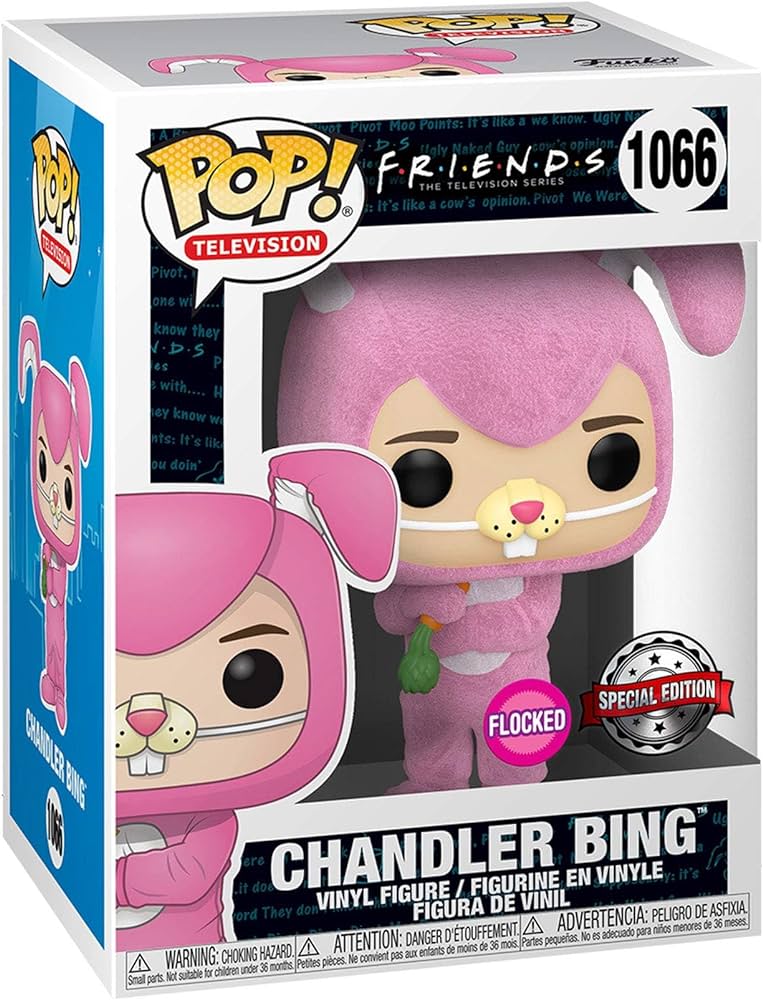 Funko Pop! Friends The Television Series - Chandler Bing 1066 Flocked Special Edition + Free Protector (VAULTED)