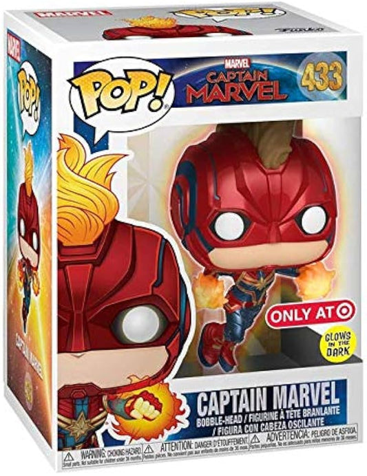 Funko Pop! Marvel - Captain Marvel 433 Glows in the Dark Target Exclusive (VAULTED) + Free Protector