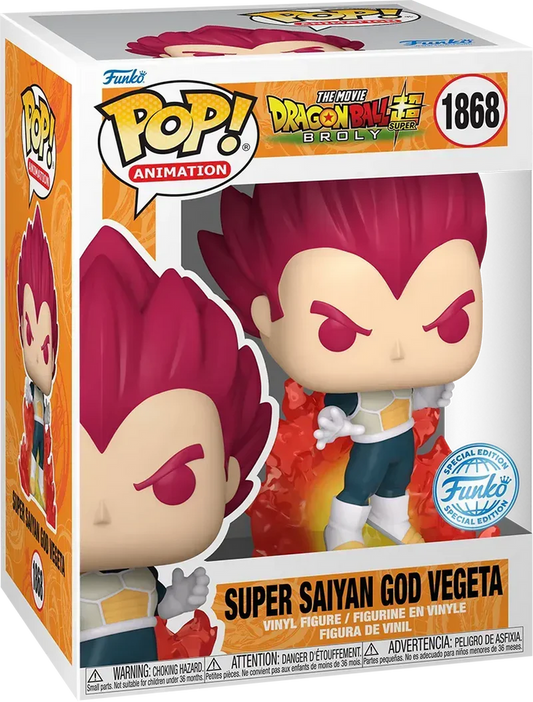 Funko Pop! The Movie Dragon Ball Super - Broly : Super Saiyan God Vegeta 1868 Funko Special Edition + Pop Protector