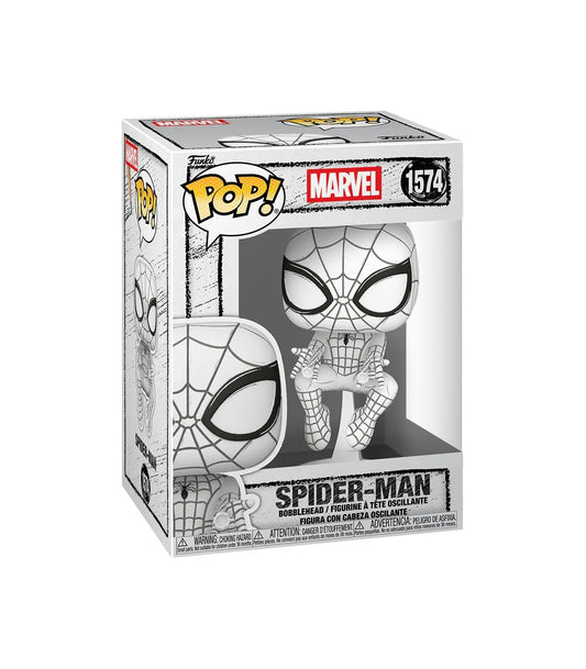 Funko Pop! Marvel Spider-Man (Sketched) 1574 Figure + Pop Protector