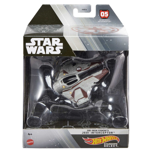 Hot Wheels Star Wars Starships Select Premium Diecast OBI-Wan Kenobi's Jedi Interceptor