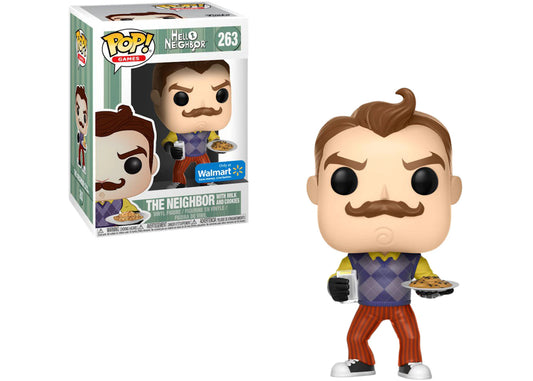 Funko Pop! Hello Neighbor - The Neighbor with Milk and Cookies 263 Walmart Exclusive Figure + Pop Protector