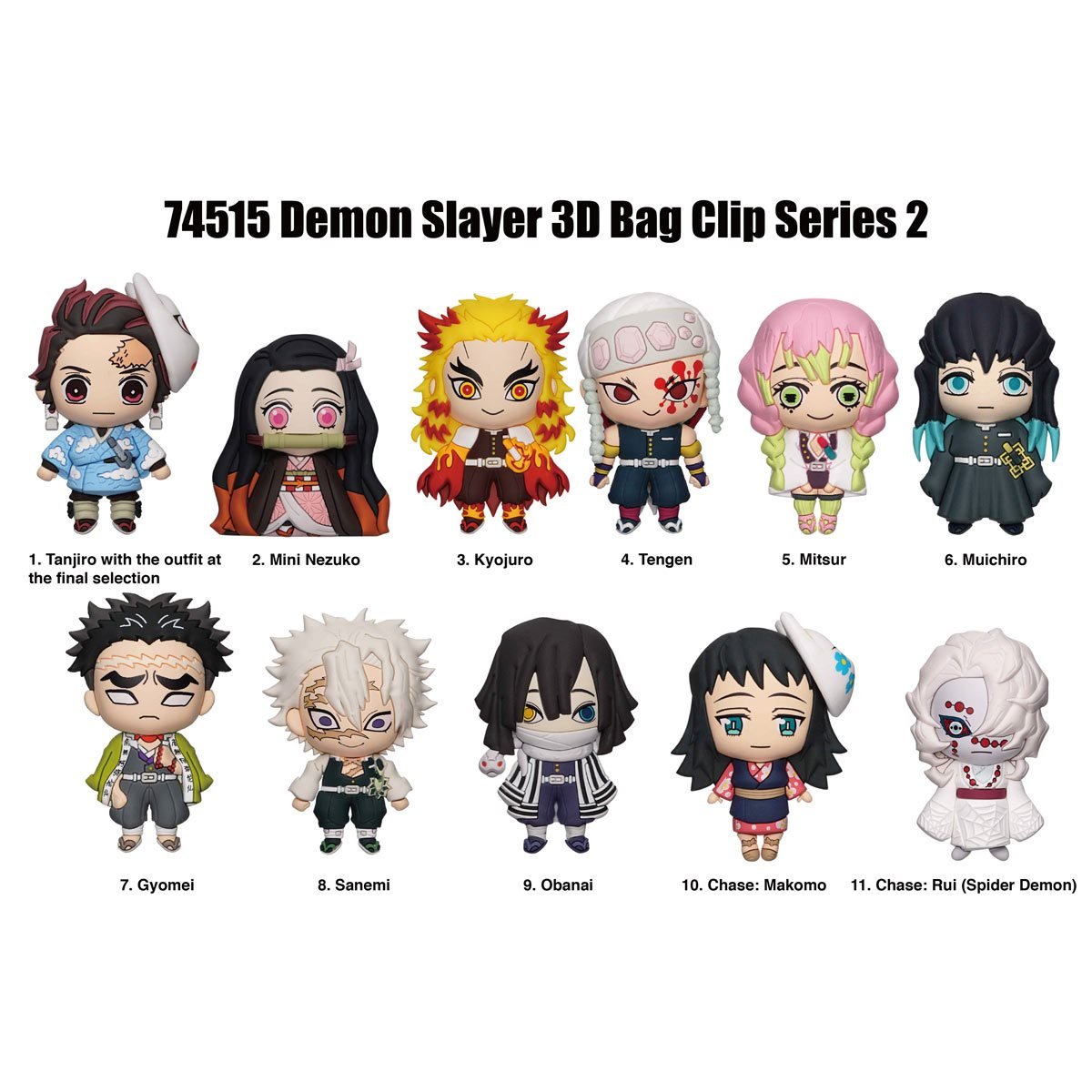 Demon Slayer Series 2 Mystery 3D Foam Figural Bag Clip (One Variation Chosen at Random)