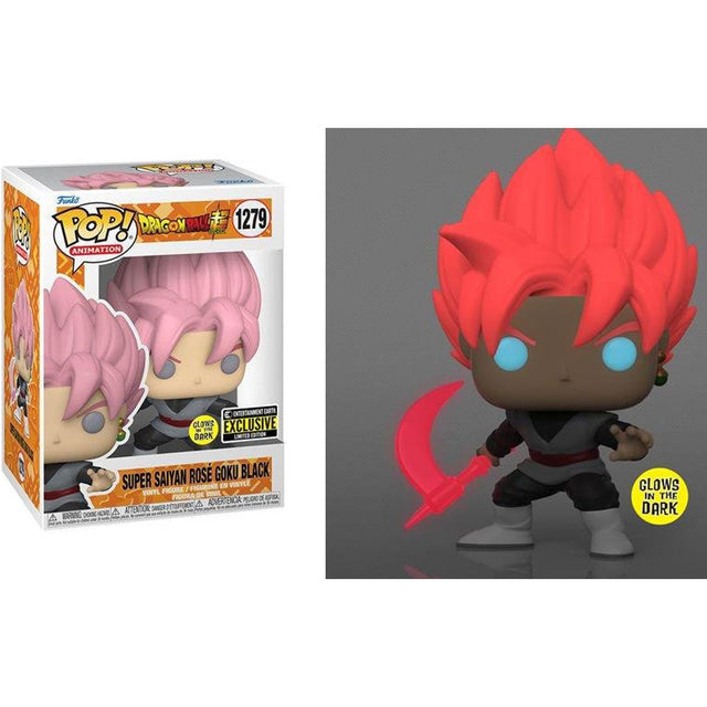 Funko Pop! Dragon Ball Super - Super Saiyan Rosé Goku Black 1279 Glows in the Dark EE Exclusive + Free Protector