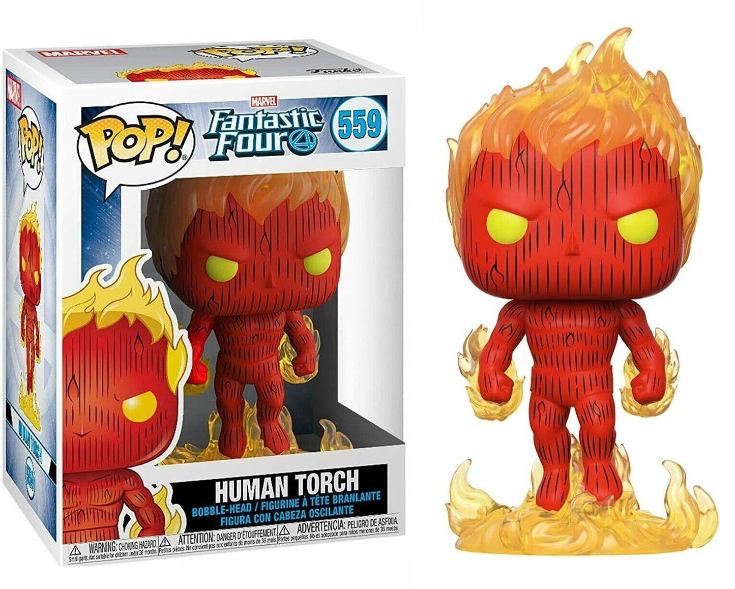 Funko Pop! Marvel Fantastic Four - Human Torch 559 + Free Protector