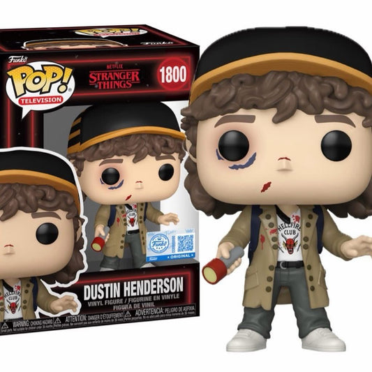 Funko Pop! Netflix Stranger Things - Dustin Henderson 1800 Funko Special Edition Figure + Pop Protector