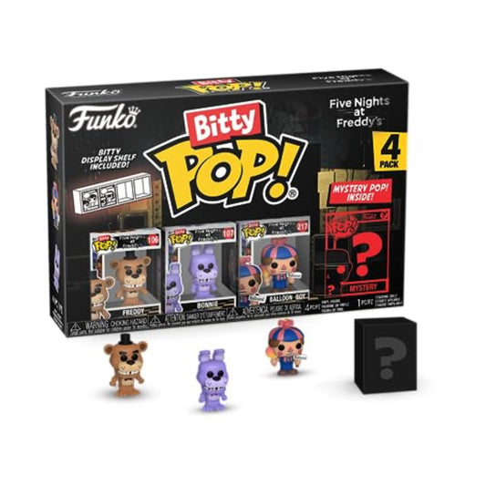 Funko Bitty Pop!: Five Nights at Freddy's (FNAF) Mini Collectible Toys 4-Pack - Freddy, Bonnie, Ballon Boy & Mystery Chase Figure