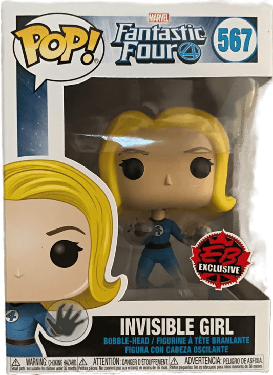 Funko POP! Marvel Fantastic Four #567 - Invisible Girl (Translucent) EB GAMES EXCLUSIVE (VAULTED) + Protector!