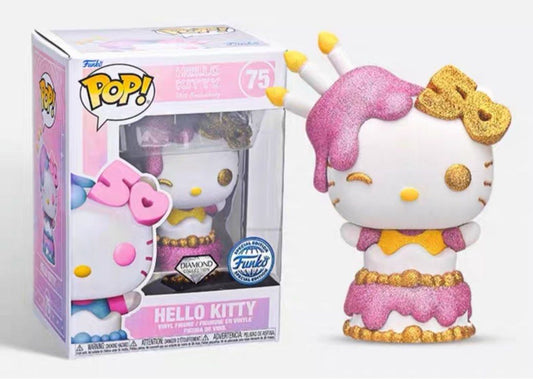 Funko Pop! Sanrio Hello Kitty 50th Anniversary- Hello Kitty 75 Diamond Funko Special Edition + Free Protector