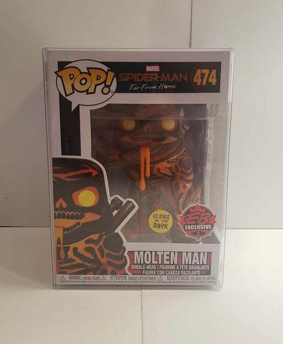 Funko Pop! Marvel Spider-Man Far From Home 474 Glows in the Dark EB Exclusive + Free Protector (VAULTED)