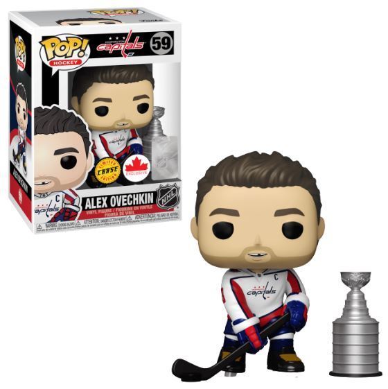 Alex Ovechkin 59 Chase Funko PoP! (Stanley Cup) (Retro) (White) + PoP Protector