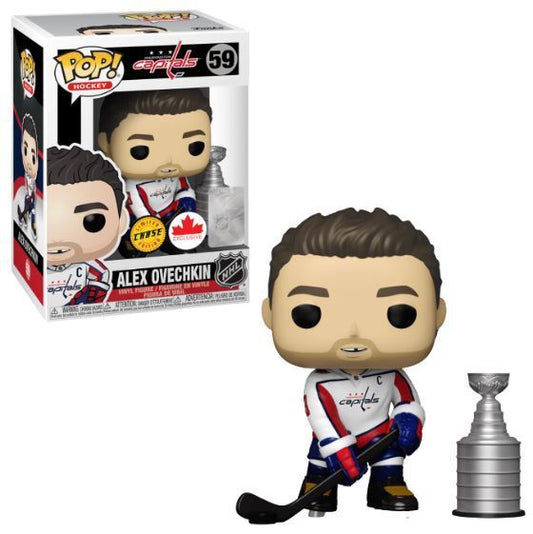 Alex Ovechkin 59 Chase Funko PoP! (Stanley Cup) (Retro) (White) + PoP Protector