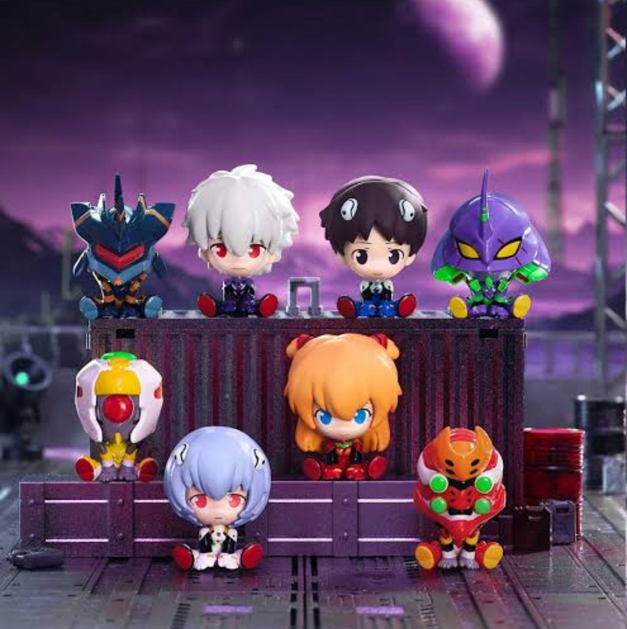 Top Toy Neon Genesis Evangelion Mini Sitting Series Mystery Blind Box Figure (One Variation Chosen at Random)