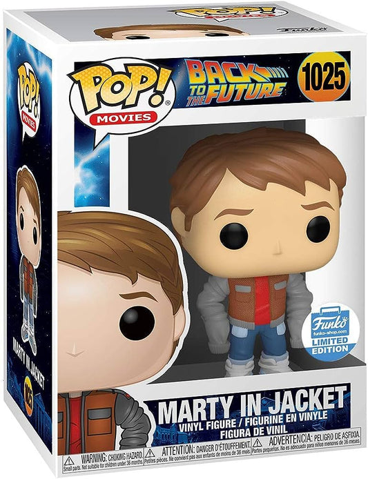 Funko Pop! Back To The Future Marty In Jacket 1025 Funko Shop Exclusive + Free Protector