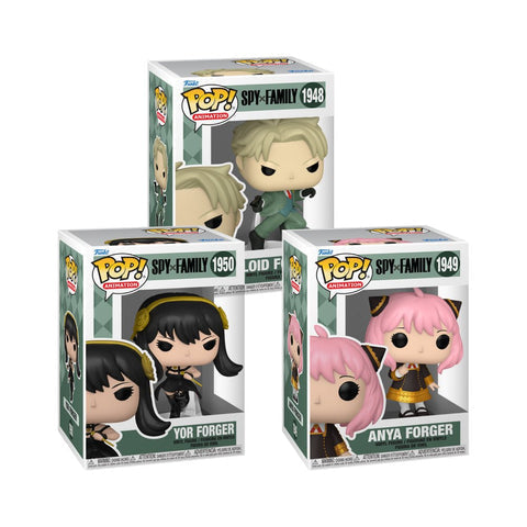 Spy x Family Loid Forger 1948 / Anya Forger 1949 / Yor Forger 1950 Funko Pops + Pop Protectors