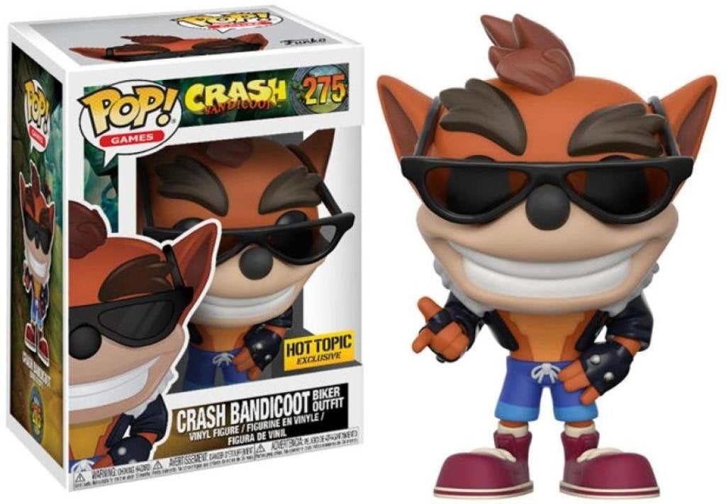 Funko POP! Games: Crash Badicoot #275 - Crash Badicoot Biker Outfit Hot topic exclusive + Protector