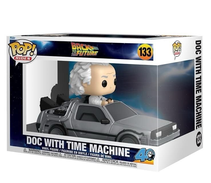 Back to the Future 40th Anniversary- Doc with Time Machine 134 Rides Figure