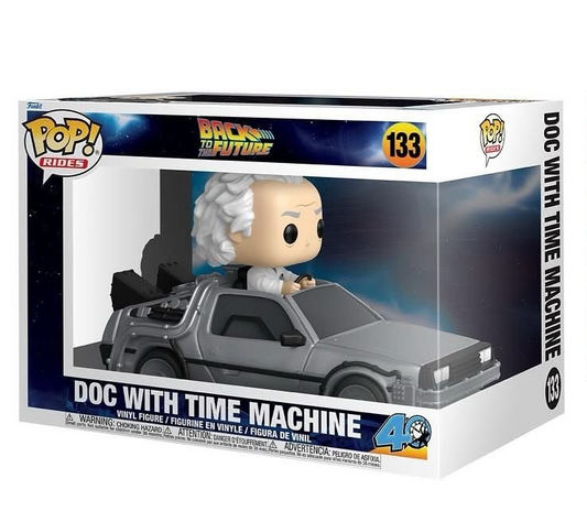 Back to the Future 40th Anniversary- Doc with Time Machine 134 Rides Figure