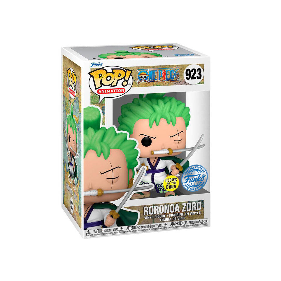 Funko Pop! One Piece - Roronoa Zoro 923 Glows in the Dark Funko Special Edition + Free Protector