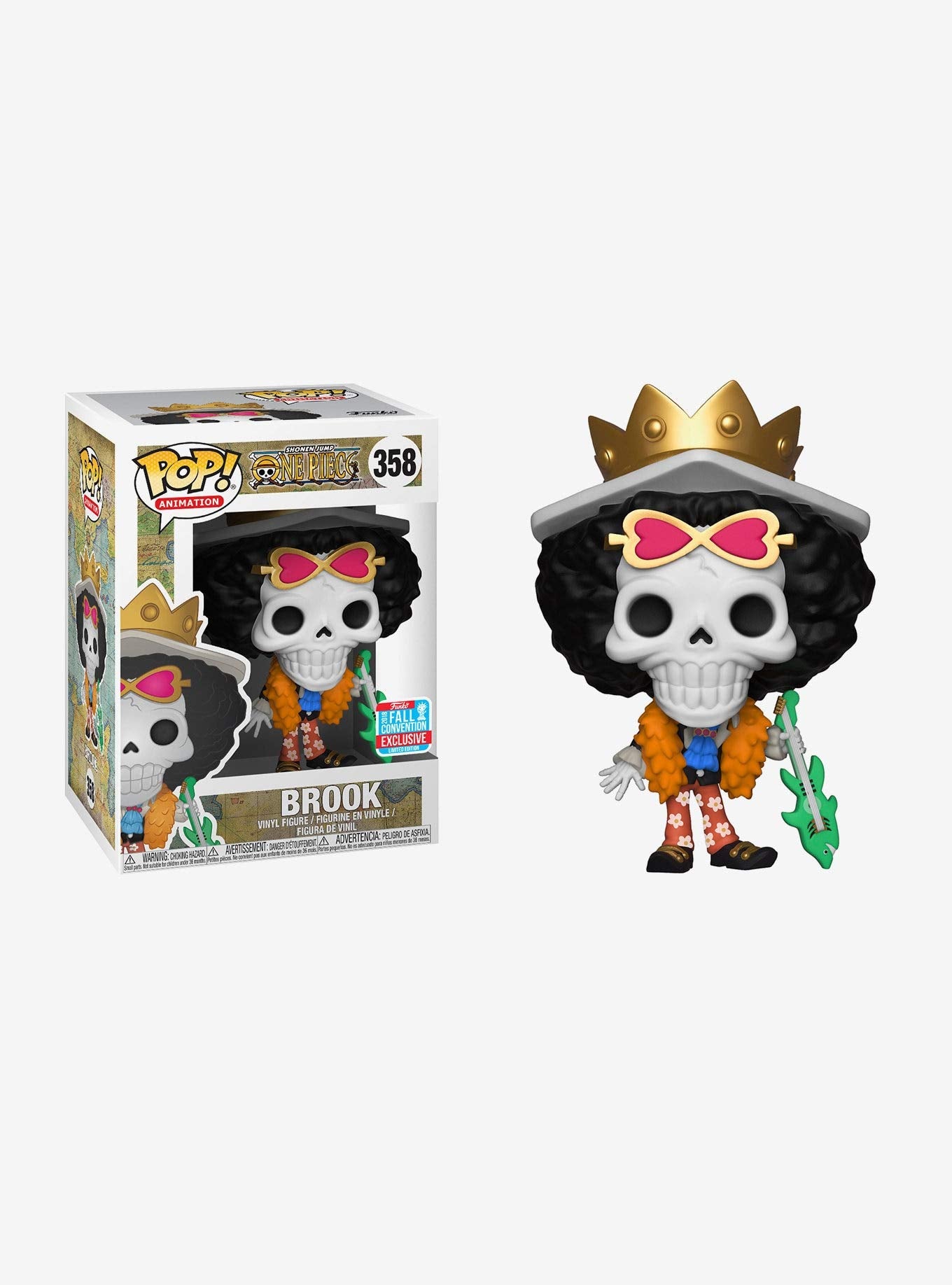 Funko Pop! One Piece - Brook 358 2018 Fall Convention Exclusive Figure + Pop Protector (VAULTED)
