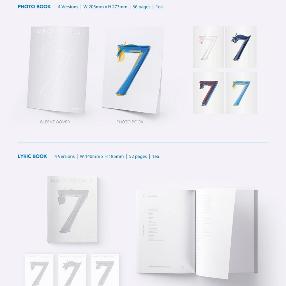 K-POP BTS - MAP OF THE SOUL: 7 ALBUM (4 VERSIONS)