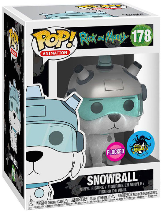 Funko Pop! Rick and Morty - Snowball 178 Flocked LA Comic Con Exclusive + Free Protector