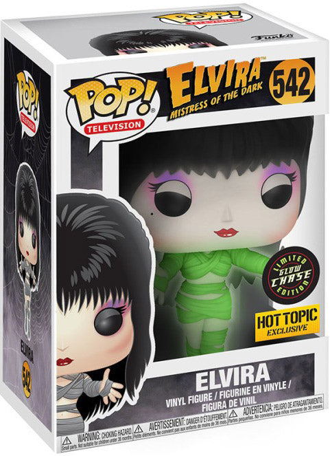 Funko Pop! Elvira Mistress of the Dark - Elvira 543 GLOW CHASE Hot Topic Exclusive + Pop Protector