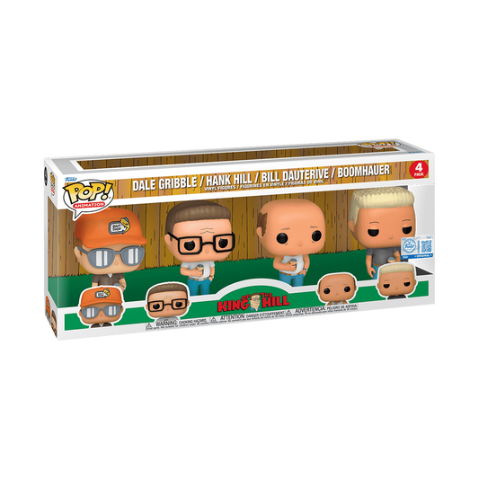 Funko Pop! King of the Hill - Dale Gribble / Hank Hill / Bill Dauterive / Boomhauer Funko Special Edition 4 Pack Figure Set