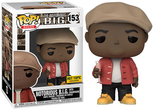 Funko Pop! The Notorious B.I.G - Notorious B.I.G with Champagne 153 Hot Topic Exclusive + Free Protector