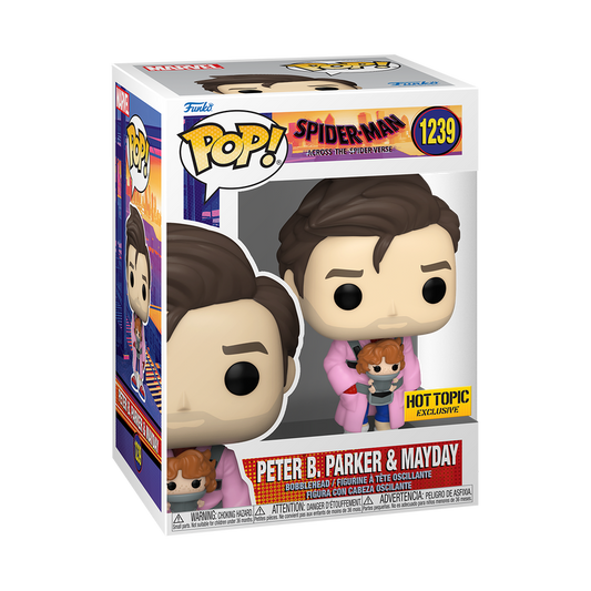 Funko Pop! Spider-Man Across The Spiderverse Peter B. Parker & Mayday 1239 Hot Topic Exclusive + Free Protector