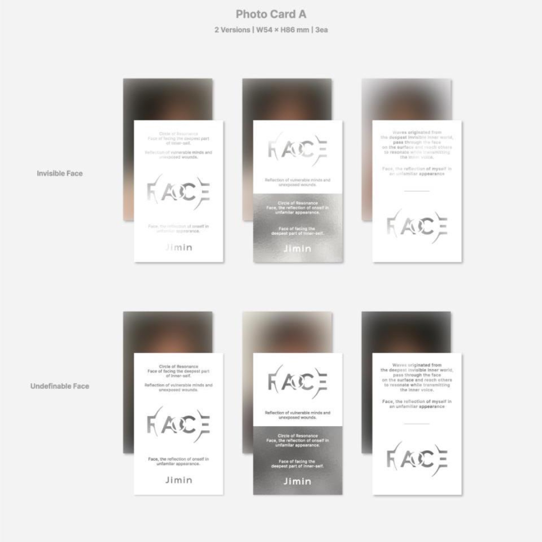 K-POP JIMIN (BTS) - FACE (UNDEFINABLE FACE VER.)