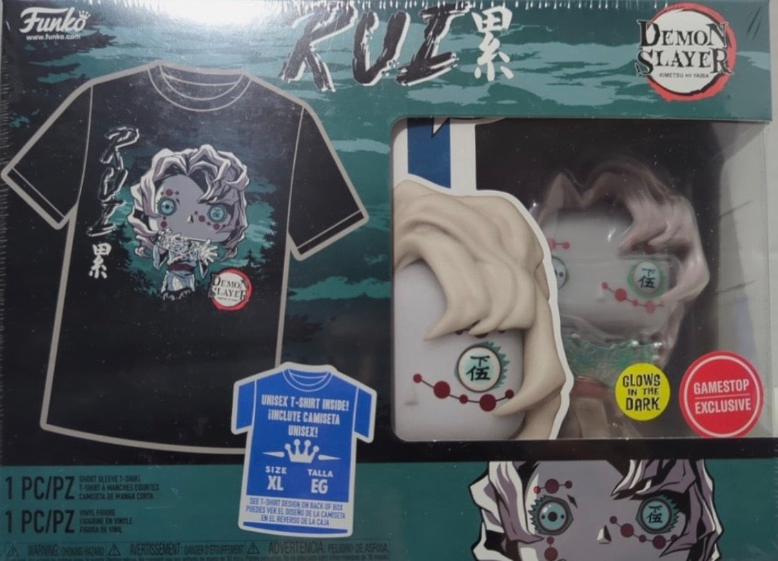 Funko Demon Slayer - Rue Unisex XL T-Shirt with Rue Glows in the Dark GameStop Exclusive Figure Bundle Box