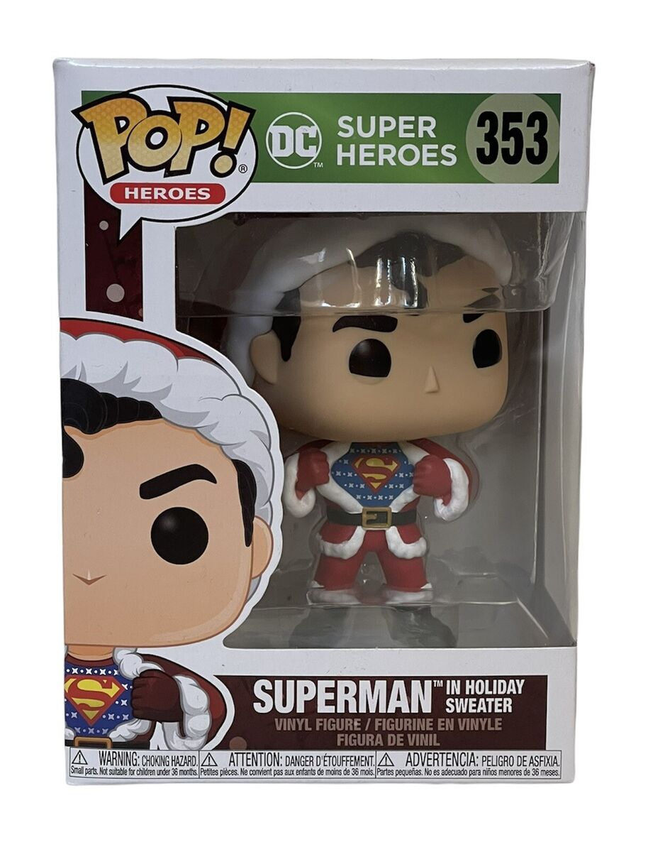 Funko Pop! DC Super Heroes : Superman in Holiday Sweater 353 + Pop Protector