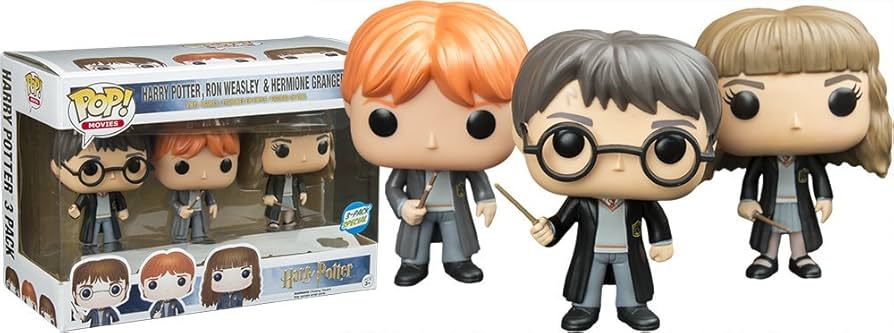Funko Pop! Harry Potter, Ron Weasley, and Hermione Granger 3 Pack Figure Set
