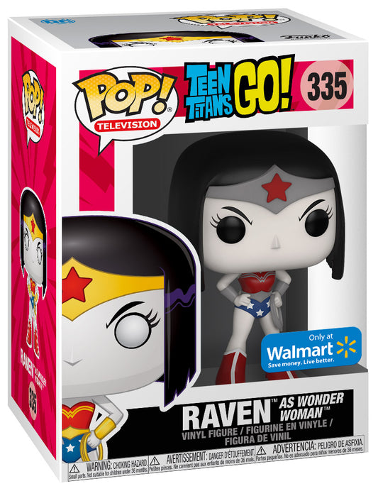 Funko Pop! Teen Titans Go! Raven as Wonder Woman 335 Walmart Exclusive + Pop Protector