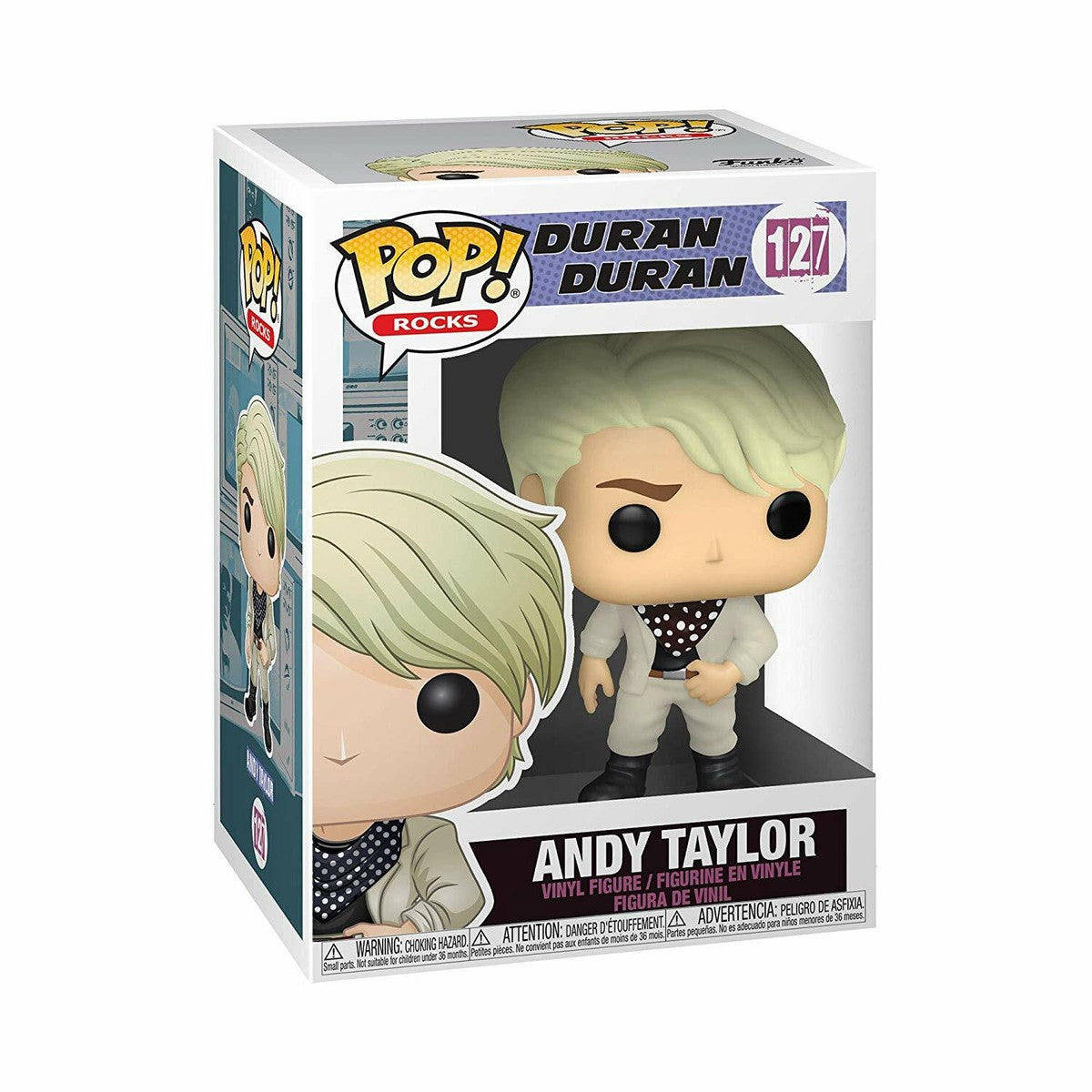 Funko Pop! Duran Duran - Andy Taylor 127 Figure (Box Discolouration) + Pop Protector