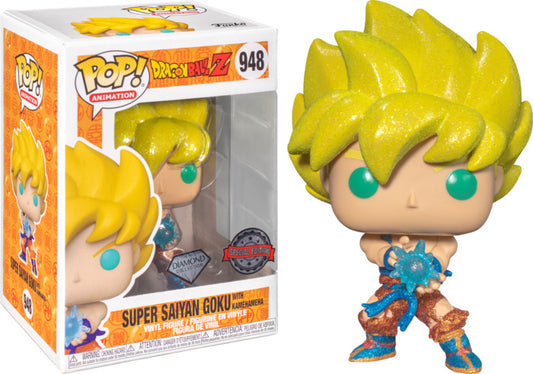Funko Pop! Dragon Ball Z Super Saiyan Goku with Kamehameha 948 Diamond Special Edition + Free Protector