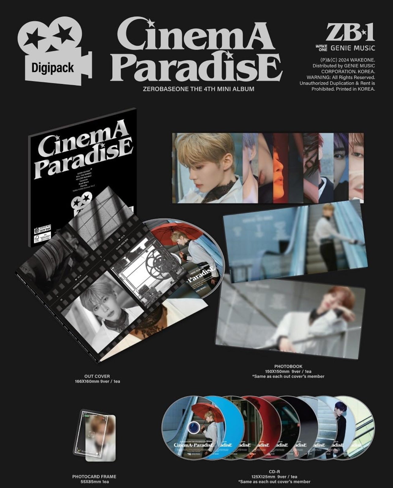 K-pop ZEROBASEONE Cinema Paradise 4th Mini Album Ricky Digipack Ver. Sealed