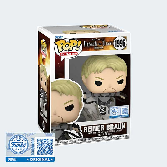 Funko Pop! Attack on Titan Final Season : Reiner Braun 1996 Funko Special Edition Figure + Pop Protector