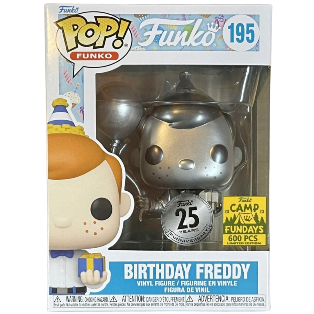 2023 SDCC Funko Pop! Camp Fundays: 25 Years Birthday Freddy #195 LE 600 + PoP Protector