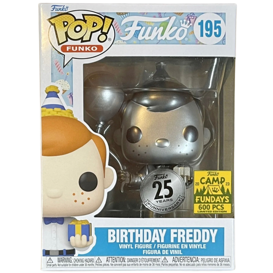 2023 SDCC Funko Pop! Camp Fundays: 25 Years Birthday Freddy #195 LE 600 + PoP Protector