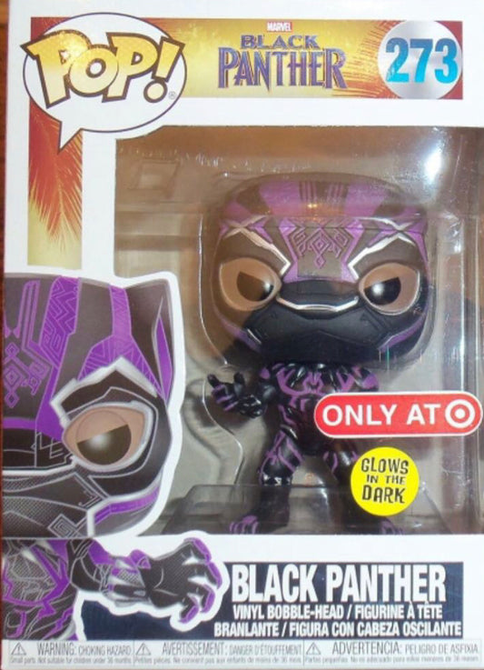 Black Panther (Purple Glow) 273 Target Exclusive Glow in the dark Funko PoP! + PoP Protector