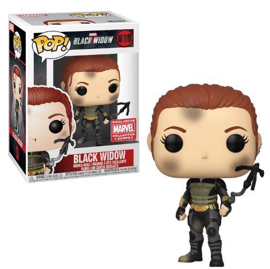 Funko Pop! Marvel Black Widow #619 Black Widow Marvel Collector Corps Exclusive (VAULTED) + PoP Protector