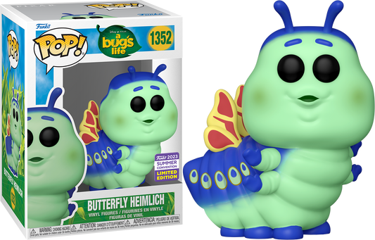 1352 Funko PoP! Butterfly Heimlich a bug's life Shared Summer Convention Sticker + PoP Protector