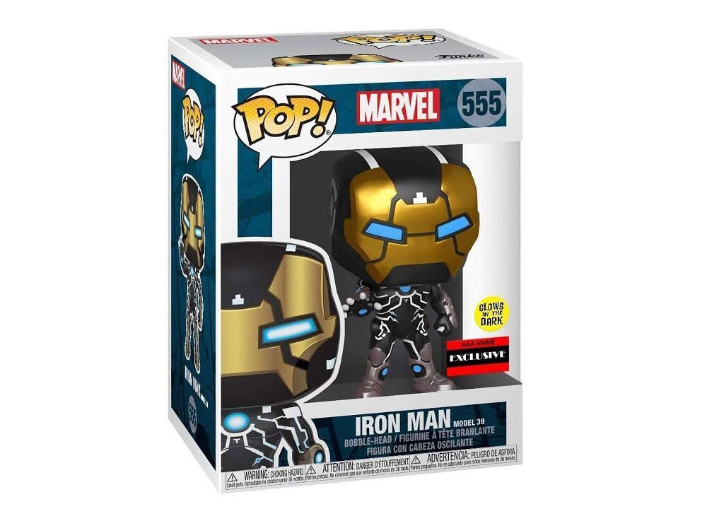 Funko Pop! Marvel : Iron Man Model 39 555 Glows in the Dark AAA Anime Exclusive + Pop Protector