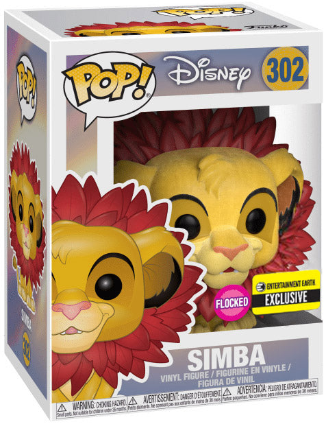 Funko Pop! Disney The Lion King - Simba (W/ Leaf Mane) 302 Flocked EE Exclusive Figure +  Protector (VAULTED)