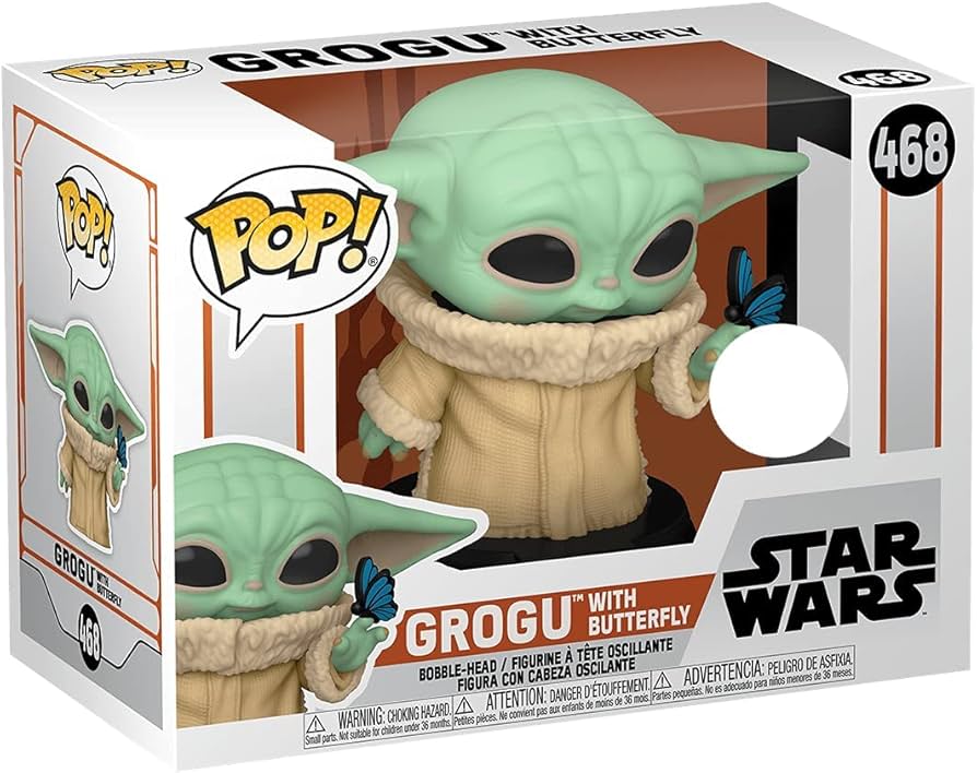 Funko Pop! Star Wars - Grogu with Butterfly 468 Figure EB Games Exclusive + Pop Protector