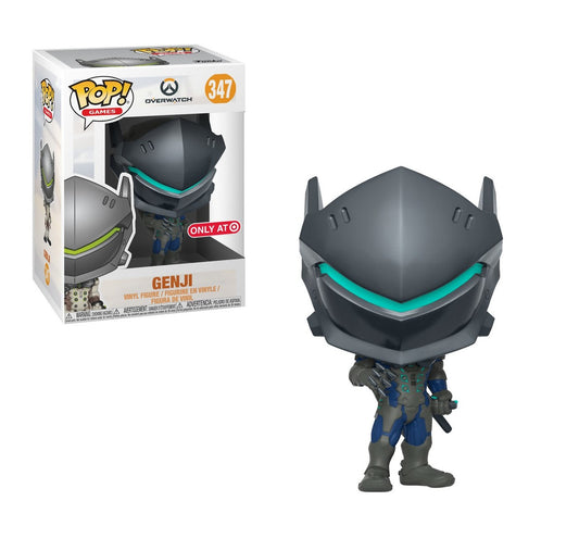 Funko Pop! Overwatch Genji (Carbon Fiber) 347 Target Exclusive (VAULTED) + Pop Protector