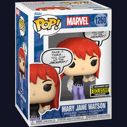 Funko Pop! Marvel Spider-Man Mary Jane Watson 1260 - Entertainment Earth Exclusive + Free Protector