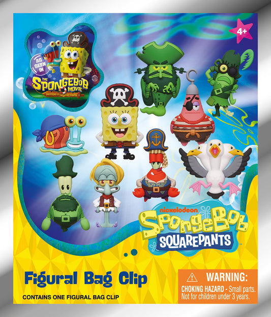 3D Foam Collectible - Nickelodeon The SpongeBob SquarePants Movie Figural Blind Bag Clip Keychain Mystery Bag (One Variation Chosen at Random)